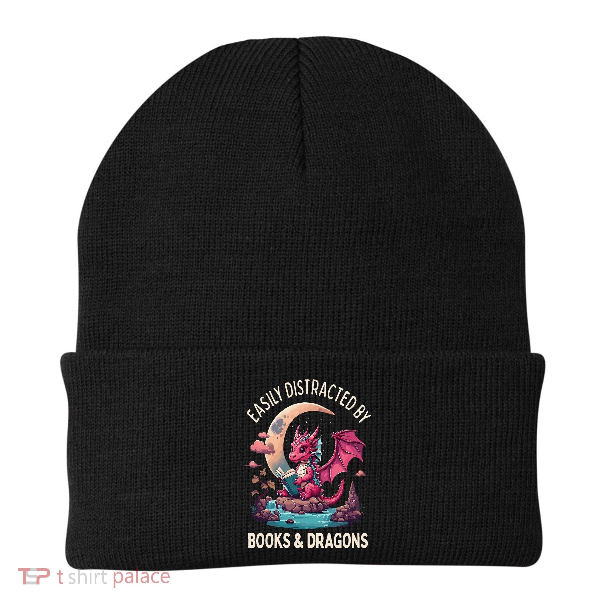 Easily distracted by books and dragons kawaii dragon reader Beanie