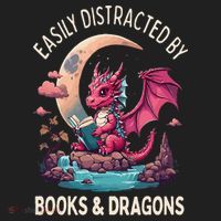 Easily distracted by books and dragons kawaii dragon reader Beanie thumb 2