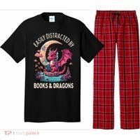 Easily distracted by books and dragons kawaii dragon reader Pajama Set thumb 0