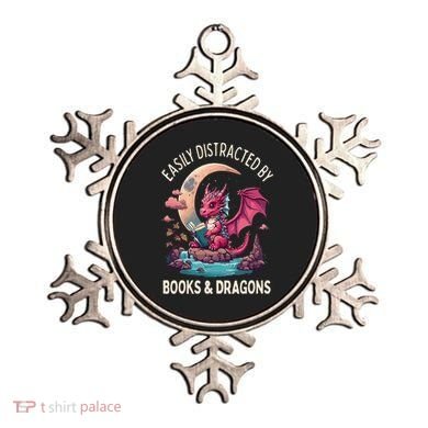 Easily distracted by books and dragons kawaii dragon reader Ornament