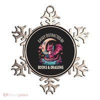 Easily distracted by books and dragons kawaii dragon reader Ornament thumb 0