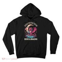 Easily distracted by books and dragons kawaii dragon reader Tall Hoodie thumb 0