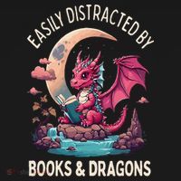 Easily distracted by books and dragons kawaii dragon reader Kids Long Sleeve Shirt thumb 2