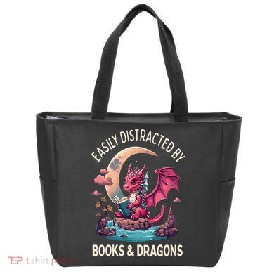Easily distracted by books and dragons kawaii dragon reader Tote Bag