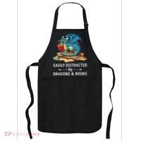 Easily Distracted By Dragons And Books Nerd Dragon Apron thumb 0