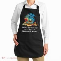 Easily Distracted By Dragons And Books Nerd Dragon Apron thumb 2