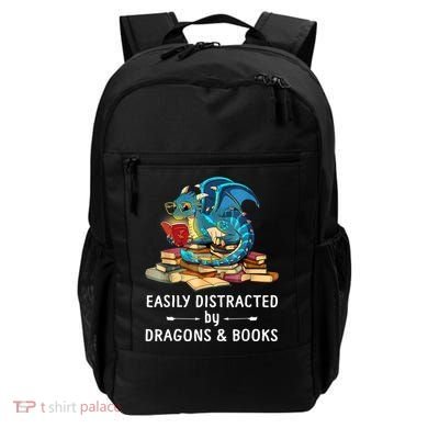 Easily Distracted By Dragons And Books Nerd Dragon Backpack