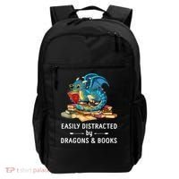 Easily Distracted By Dragons And Books Nerd Dragon Backpack thumb 0