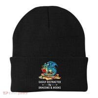 Easily Distracted By Dragons And Books Nerd Dragon Beanie thumb 0