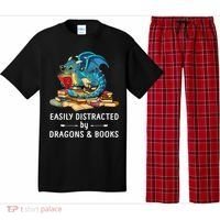 Easily Distracted By Dragons And Books Nerd Dragon Pajama Set thumb 0