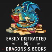 Easily Distracted By Dragons And Books Nerd Dragon Polo thumb 3