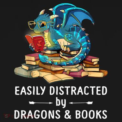 Easily Distracted By Dragons And Books Nerd Dragon Cooling Performance Long Sleeve Crew