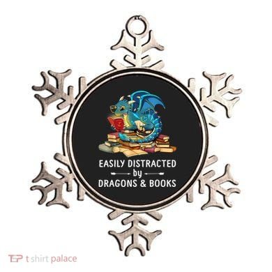Easily Distracted By Dragons And Books Nerd Dragon Ornament