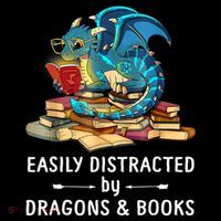 Easily Distracted By Dragons And Books Nerd Dragon Kids T-Shirt thumb 4