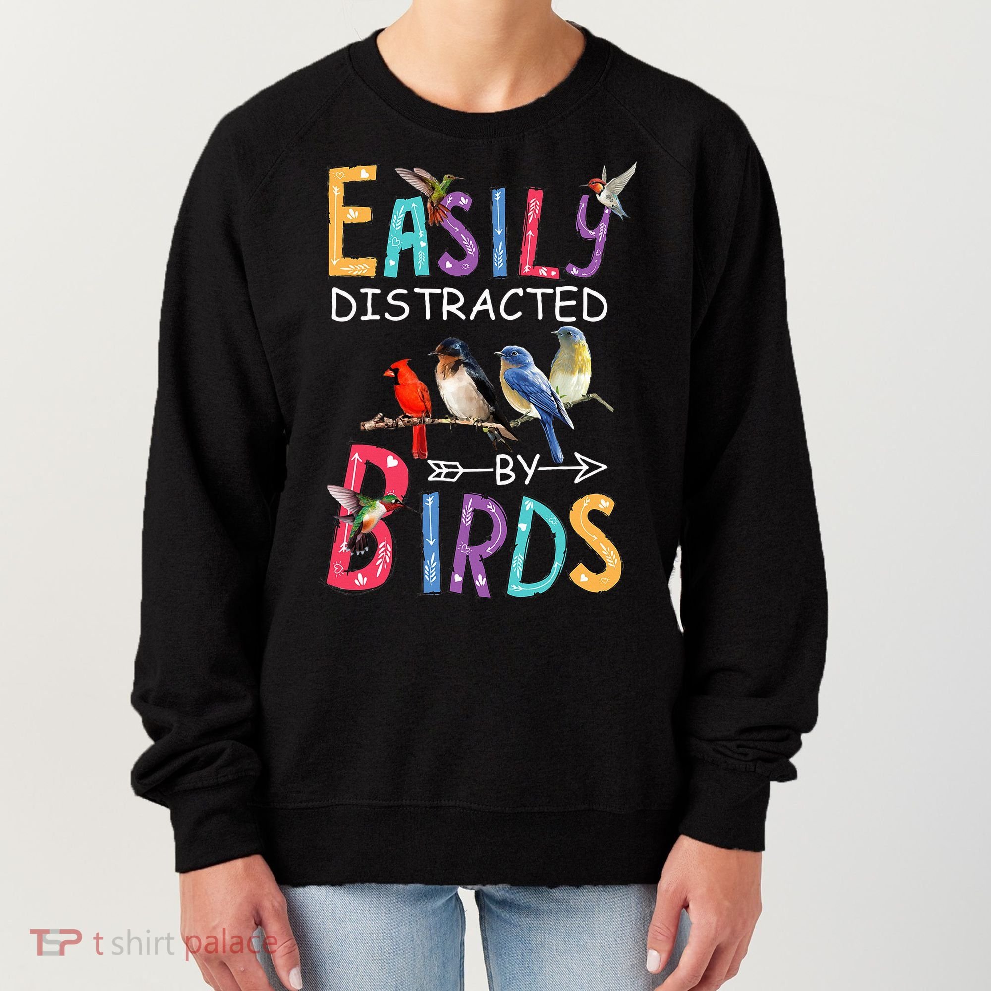 Easily Distracted By Birds Funny Bird  Women's Sweatshirt
