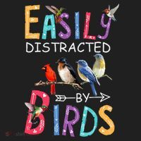Easily Distracted By Birds Funny Bird  Women's Sweatshirt thumb 2