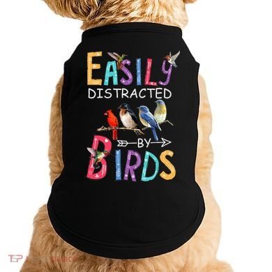 Easily Distracted By Birds Funny Bird  Doggie Tank