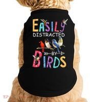 Easily Distracted By Birds Funny Bird  Doggie Tank thumb 0