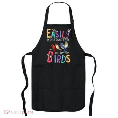 Easily Distracted By Birds Funny Bird  Apron