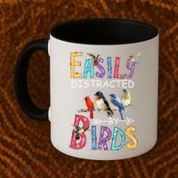 Easily Distracted By Birds Funny Bird  Coffee Mug thumb 2