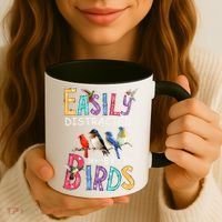 Easily Distracted By Birds Funny Bird  Coffee Mug thumb 3