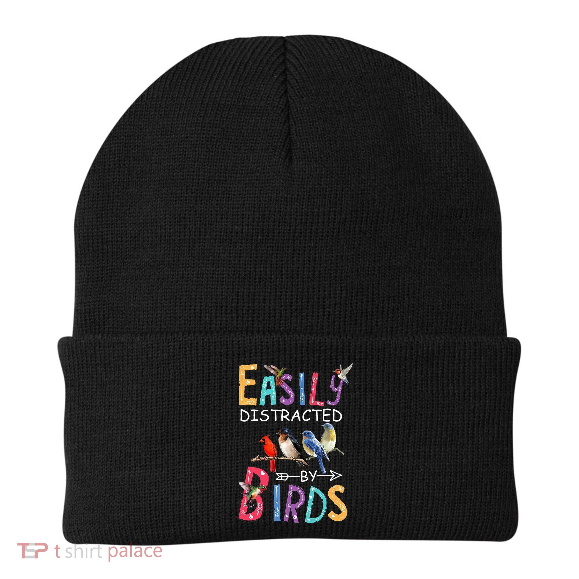 Easily Distracted By Birds Funny Bird  Beanie
