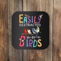 Easily Distracted By Birds Funny Bird  Coaster thumb 0