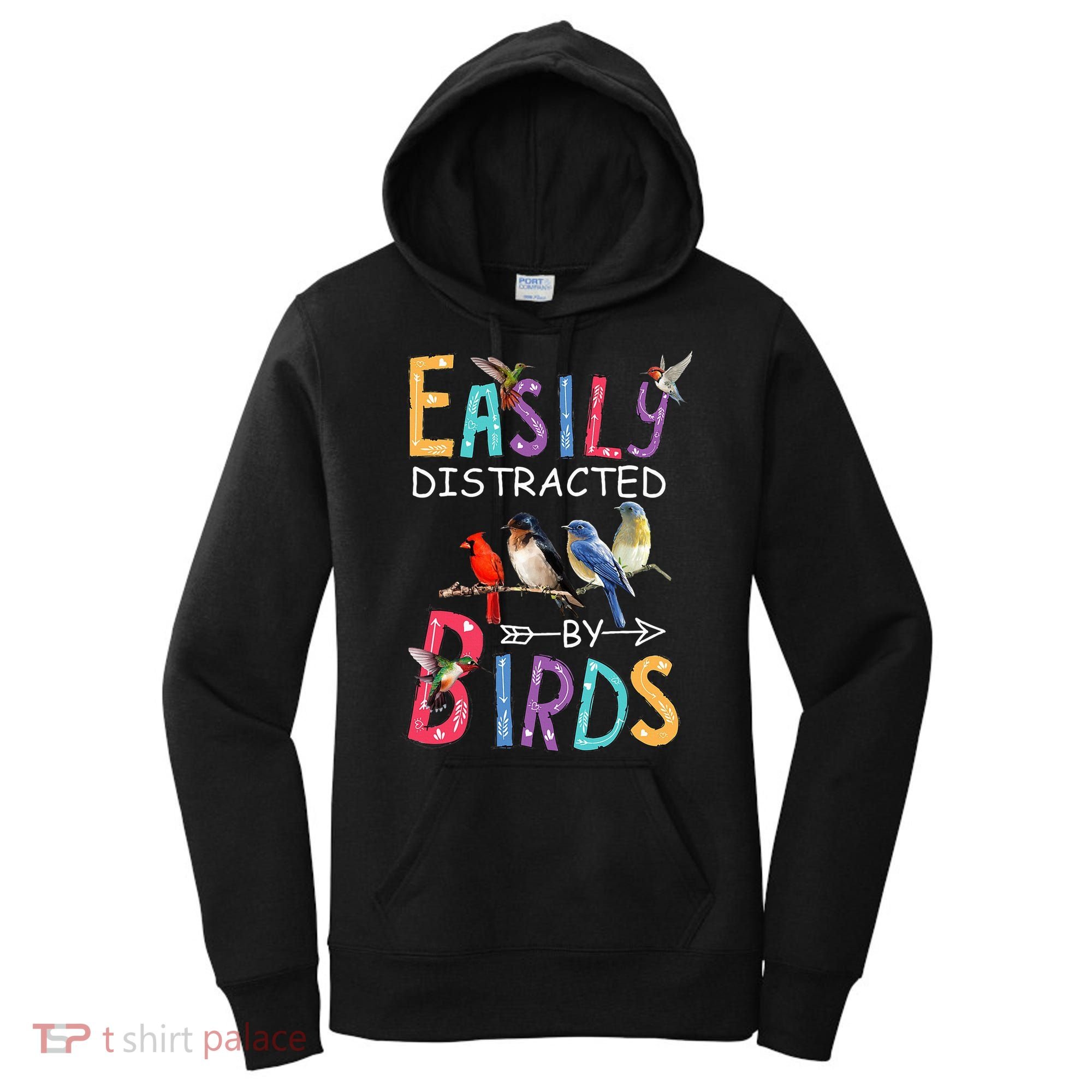 Easily Distracted By Birds Funny Bird  Women's Hoodie