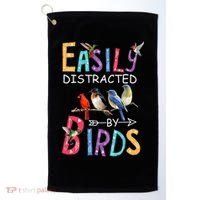 Easily Distracted By Birds Funny Bird  Golf Towel thumb 0