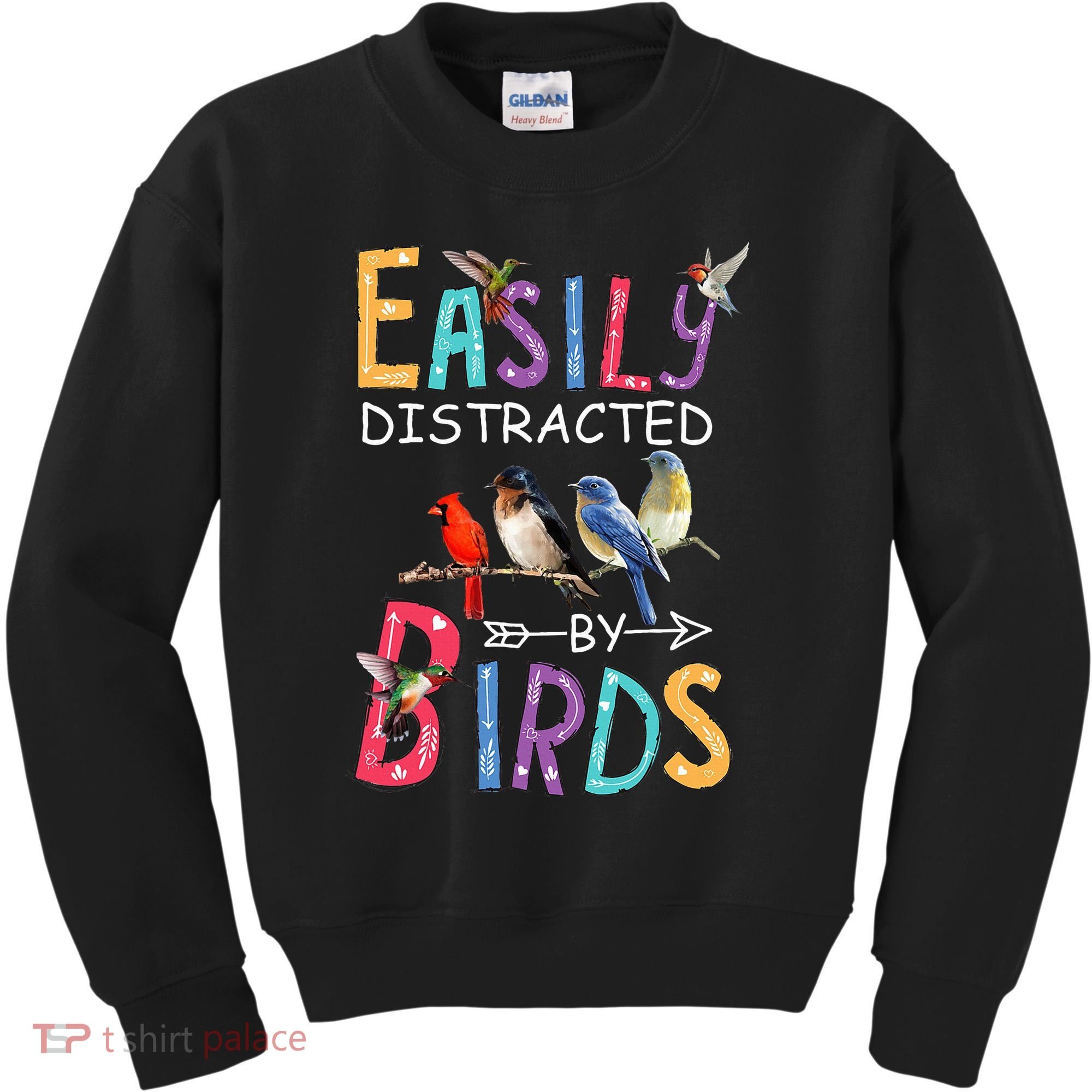 Easily Distracted By Birds Funny Bird  Kids Sweatshirt