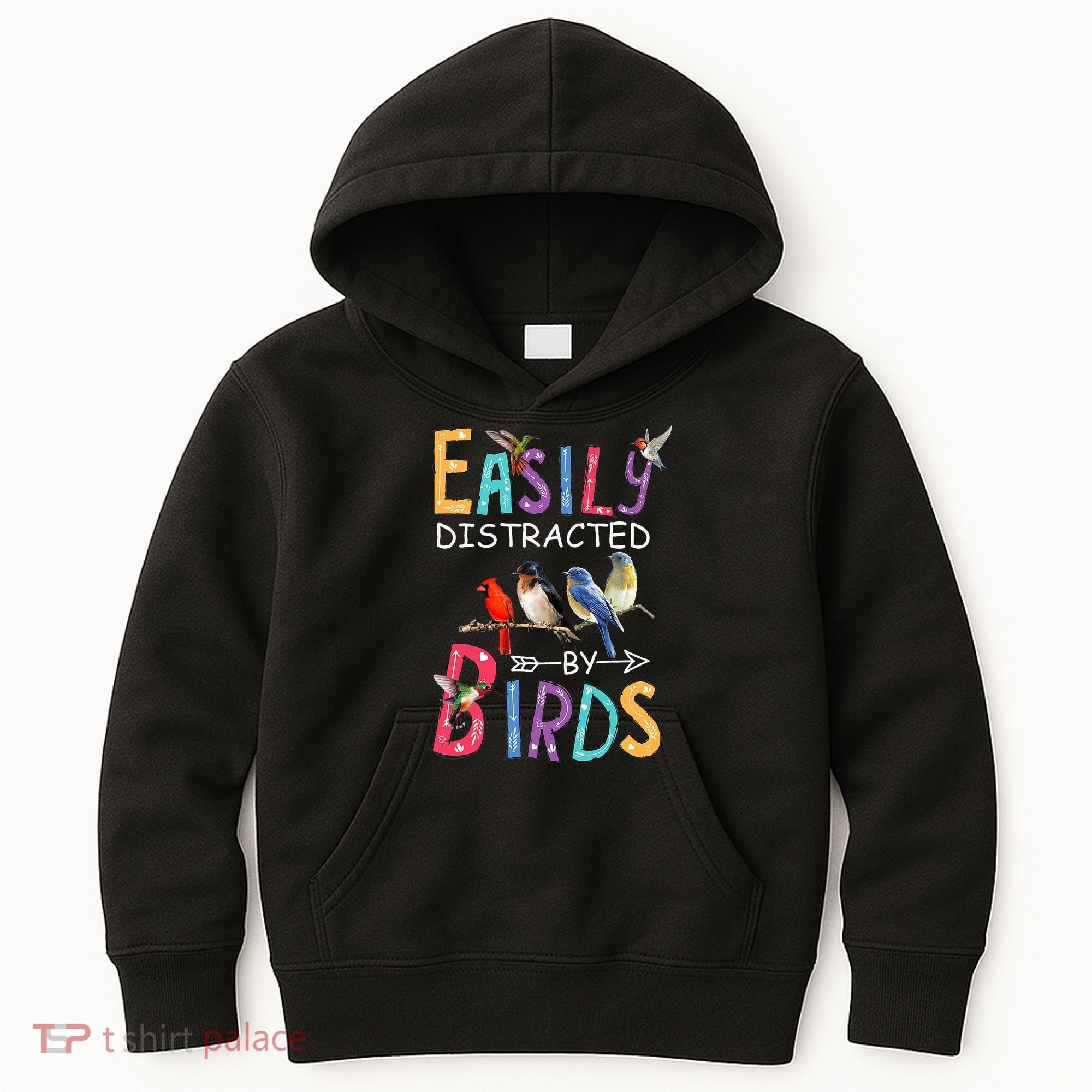 Easily Distracted By Birds Funny Bird  Kids Hoodie