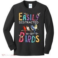 Easily Distracted By Birds Funny Bird  Kids Long Sleeve Shirt thumb 0