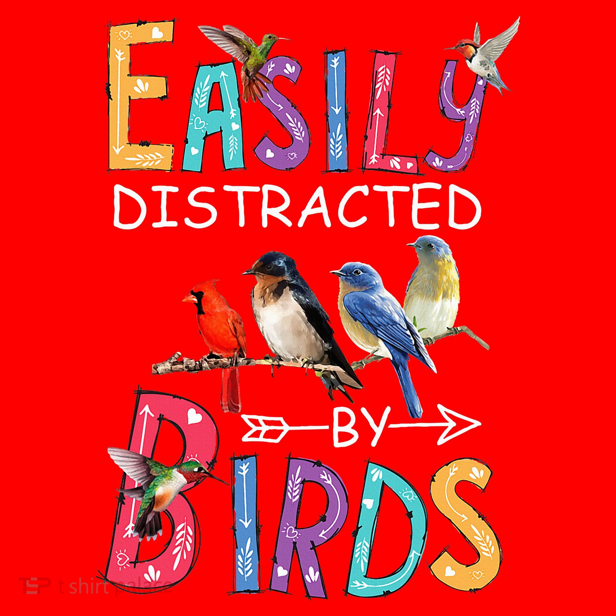 Easily Distracted By Birds Funny Bird  Santa Hat