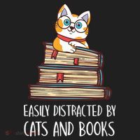 Easily Distracted By Cats And Books Cat & Book Lover Tumbler thumb 3