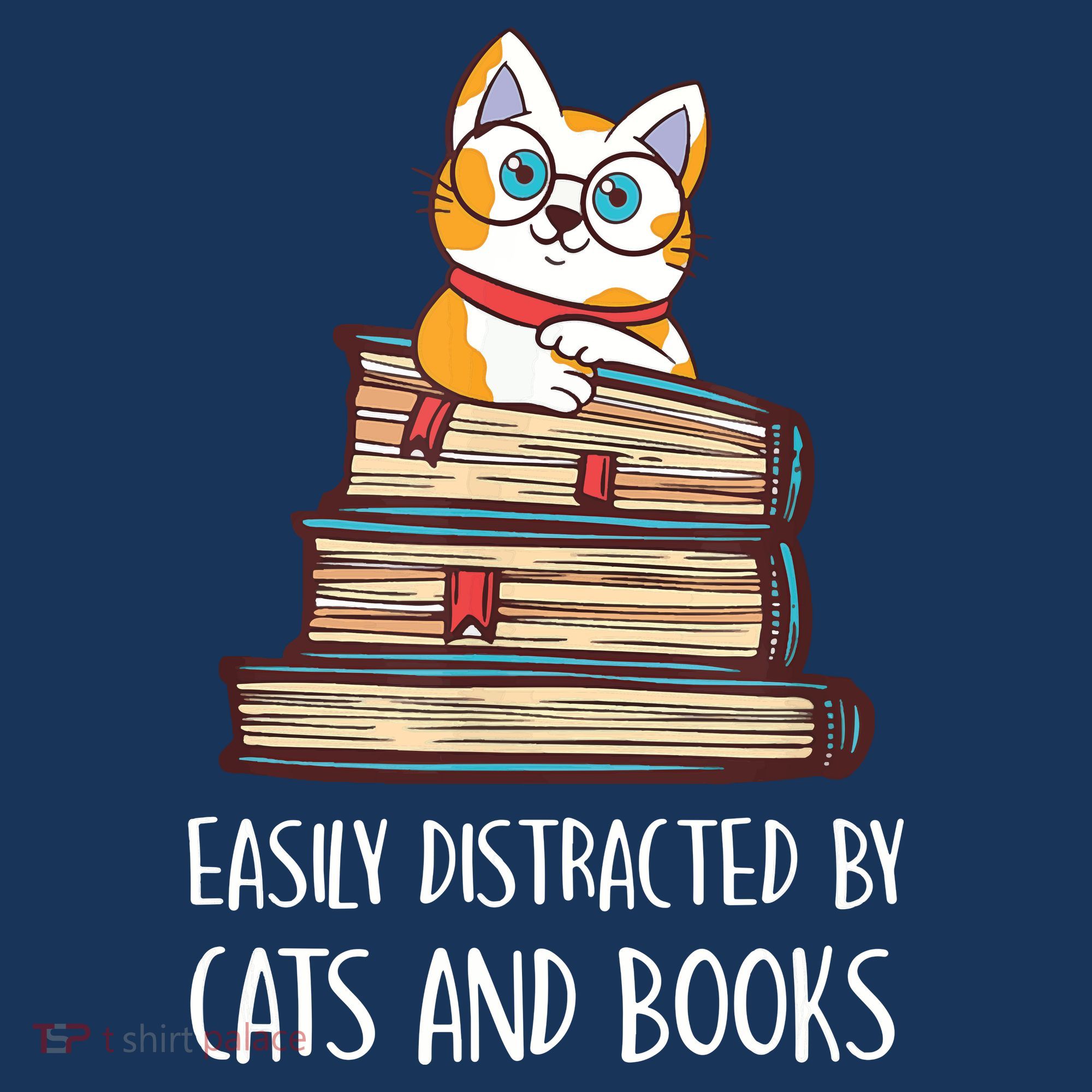 Easily Distracted By Cats And Books Cat & Book Lover Mousepad
