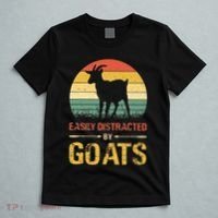 Easily Distracted By Goats Retro Vintage Farm Goat Lover T-Shirt thumb 5