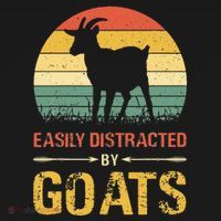 Easily Distracted By Goats Retro Vintage Farm Goat Lover T-Shirt thumb 7