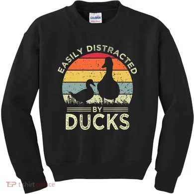 Easily Distracted By Ducks Kids Sweatshirt