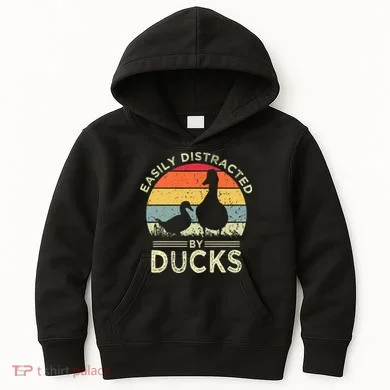 Easily Distracted By Ducks Kids Hoodie