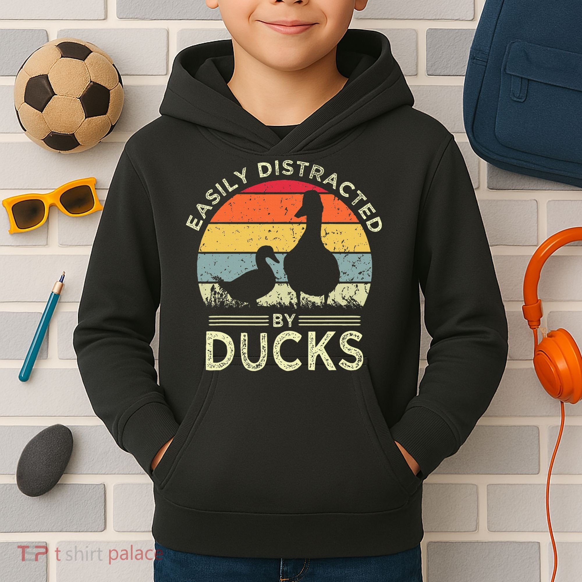Easily Distracted By Ducks Kids Hoodie