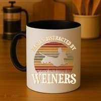 Easily Distracted By Weiners Dachshund Lovers Wiener Lovers Cool Gift Coffee Mug thumb 4