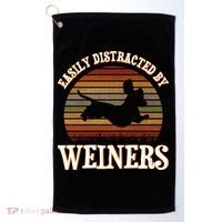 Easily Distracted By Weiners Dachshund Lovers Wiener Lovers Cool Gift Golf Towel thumb 0