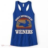 Easily Distracted By Weiners Dachshund Lovers Wiener Lovers Cool Gift Women's Tank Top thumb 0