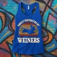 Easily Distracted By Weiners Dachshund Lovers Wiener Lovers Cool Gift Women's Tank Top thumb 3