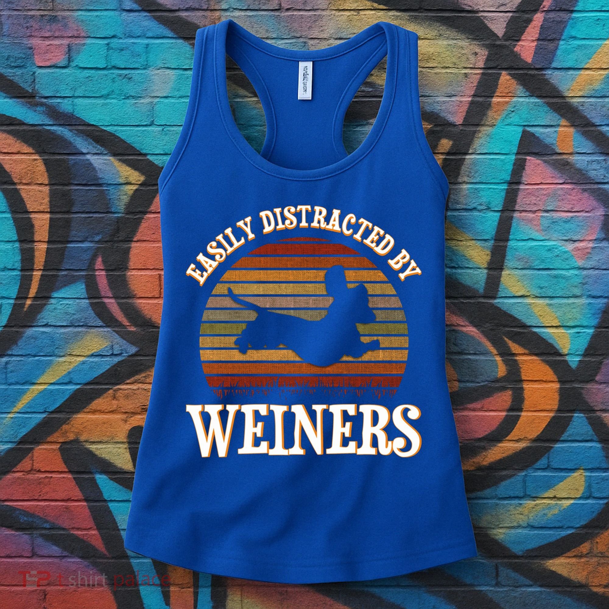 Easily Distracted By Weiners Dachshund Lovers Wiener Lovers Cool Gift Women's Tank Top