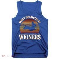 Easily Distracted By Weiners Dachshund Lovers Wiener Lovers Cool Gift Tank Top thumb 0