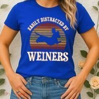 Easily Distracted By Weiners Dachshund Lovers Wiener Lovers Cool Gift Women's T-Shirt thumb 2