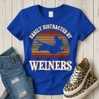 Easily Distracted By Weiners Dachshund Lovers Wiener Lovers Cool Gift Women's T-Shirt thumb 3