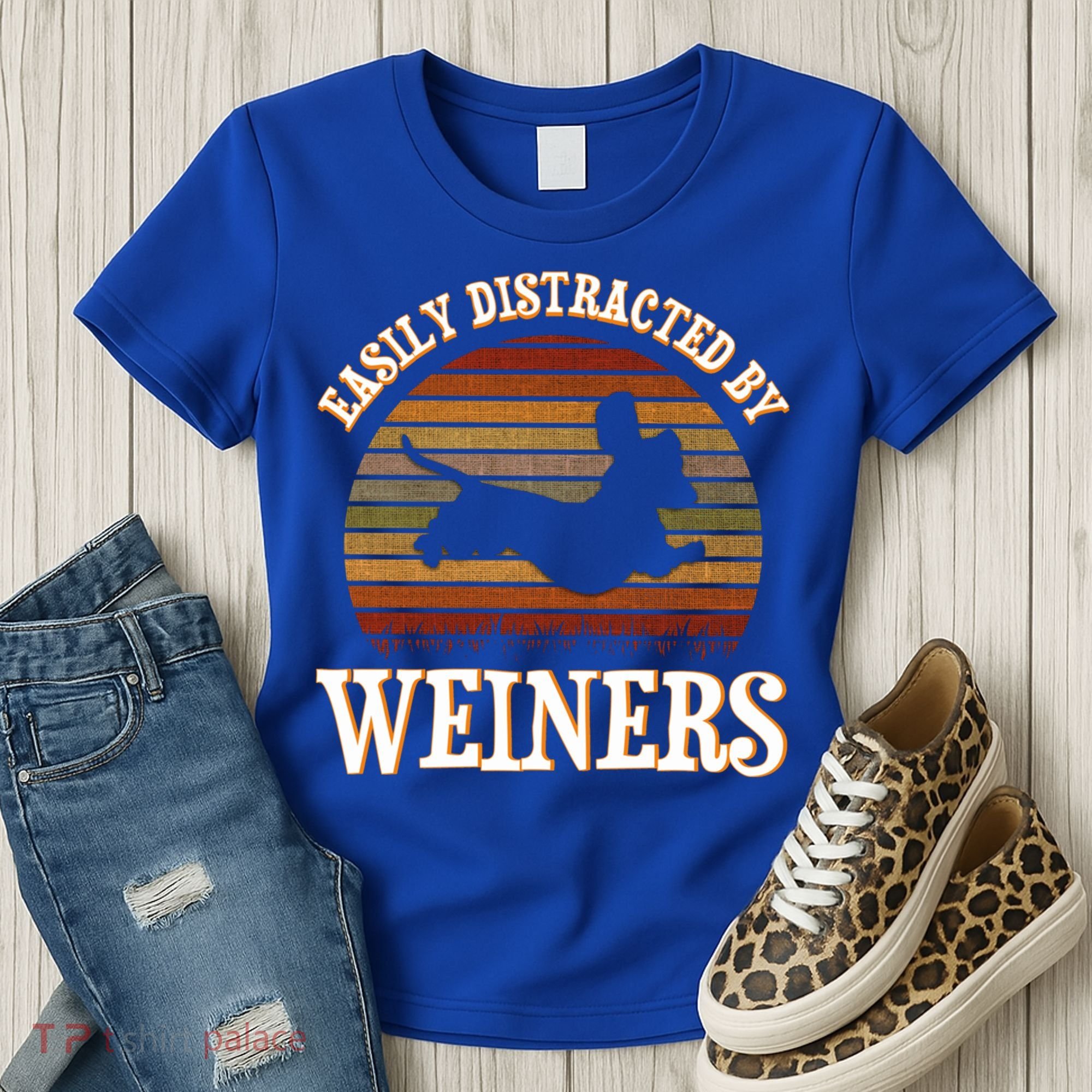 Easily Distracted By Weiners Dachshund Lovers Wiener Lovers Cool Gift Women's T-Shirt