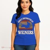Easily Distracted By Weiners Dachshund Lovers Wiener Lovers Cool Gift Women's T-Shirt thumb 4